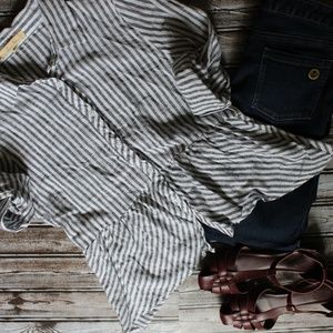 Anthropologie Love Notes Striped Blouse Size Large